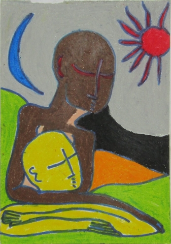 Couple mixte dans le désert