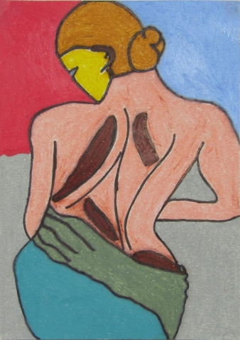 Femme déhanchée vue de dos