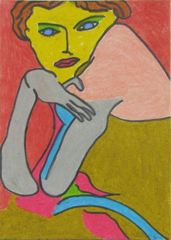 Femme regardant un client