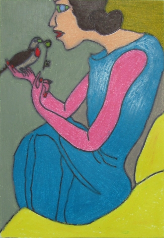 La jeune fille et l'oiseau La jeune fille et l'oiseau