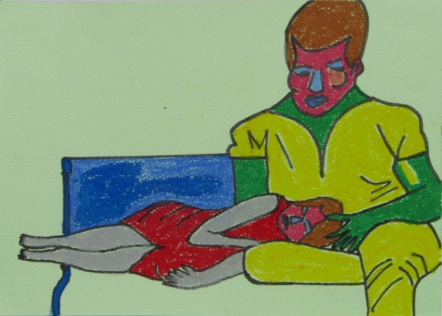 Couple sur un banc Couple sur un banc